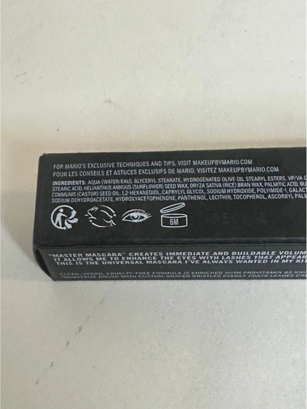 Makeup by Mario volumizing Master Mascara - Super Black 0.45 fl oz made in Italy